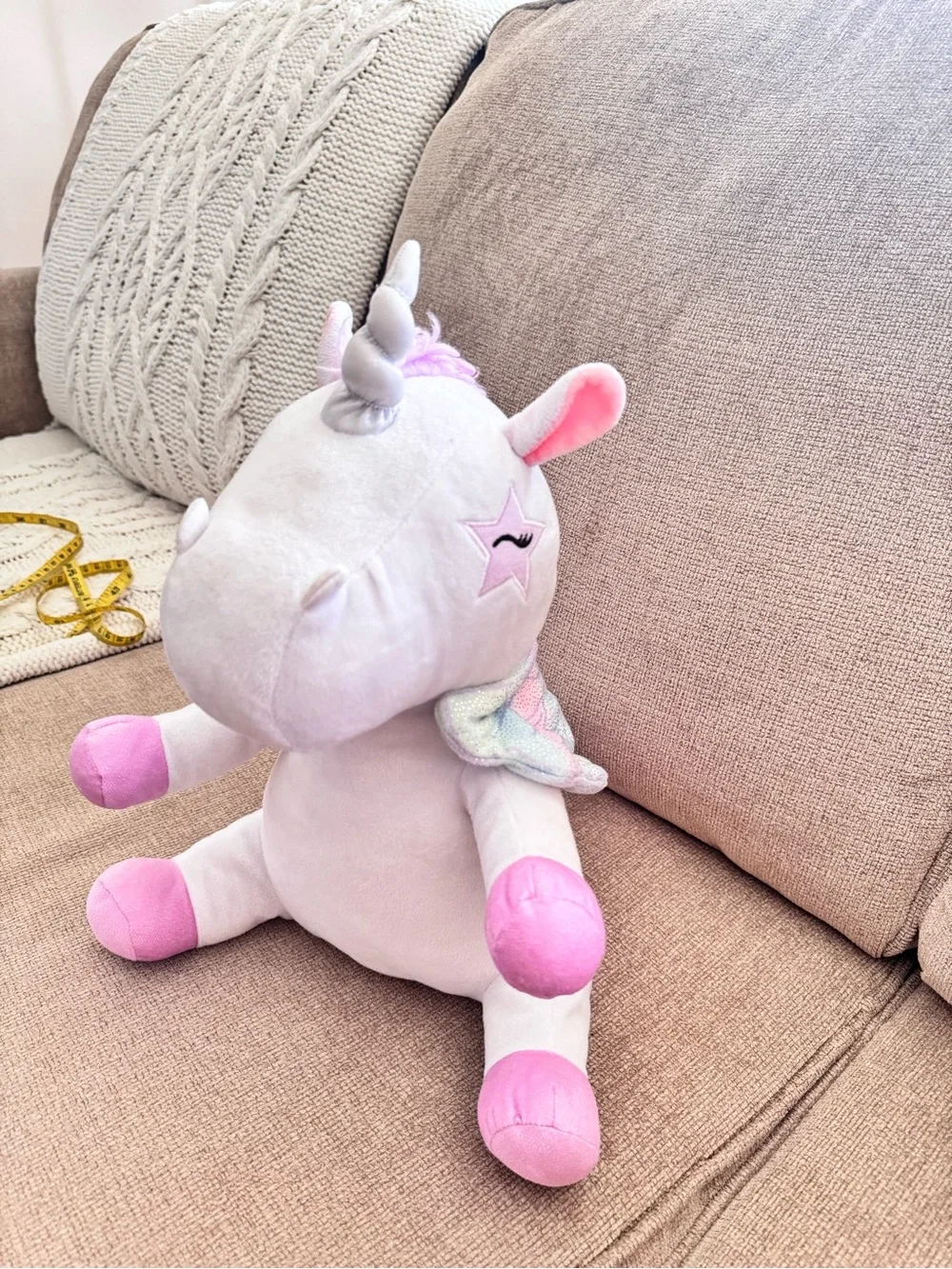 Plush Unicorn Winged Stuffed Toy - Purple & Pastel